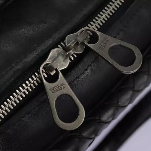 BOTTEGA VENETA INTRECCIATO Hand Bag Leather Black Auth - Picture 5 of 16